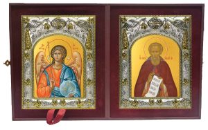 Складень Ангел Хранитель и Сергий (Сергей) Радонежский преподобный