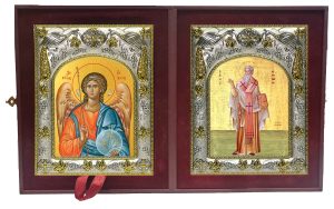 Складень Ангел Хранитель и Ириней Лионский священномученик