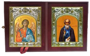 Складень Ангел Хранитель и Сергий (Сергей) Радонежский преподобный