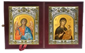 Складень Ангел Хранитель и Иверская икона Божией Матери