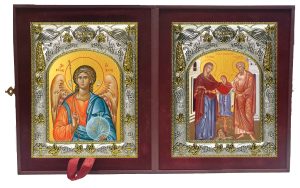 Складень Ангел Хранитель и Иоаким и Анна праведные богоотцы