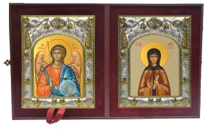 Складень Ангел Хранитель и Мария Вифинская Святая преподобная