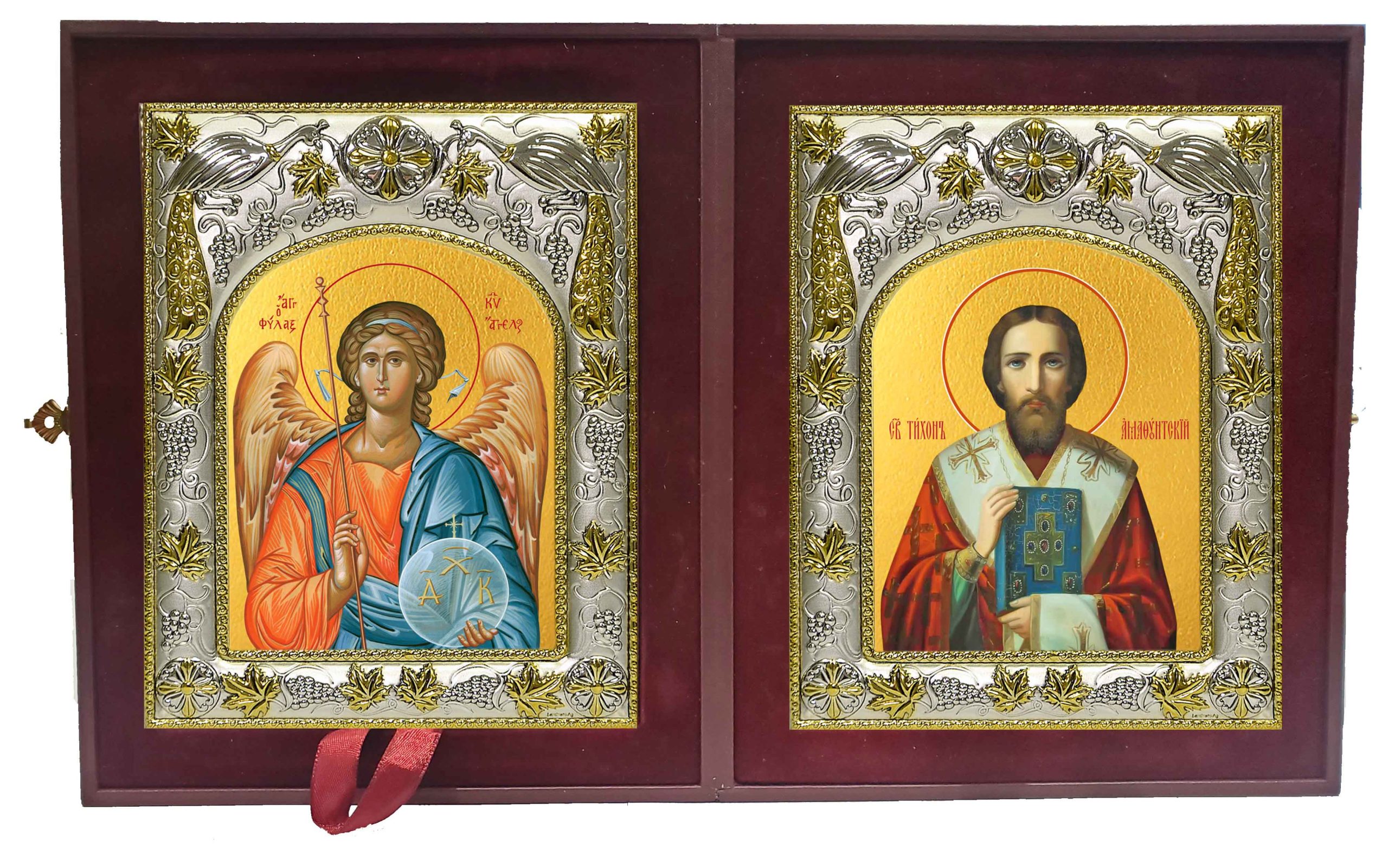 Складень Ангел Хранитель и Тихон Амафунтский, епископ