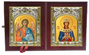 Складень Ангел Хранитель и Екатерина Александрийская, великомученица