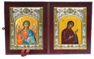 Складень Ангел Хранитель и Деисусная икона Божией Матери