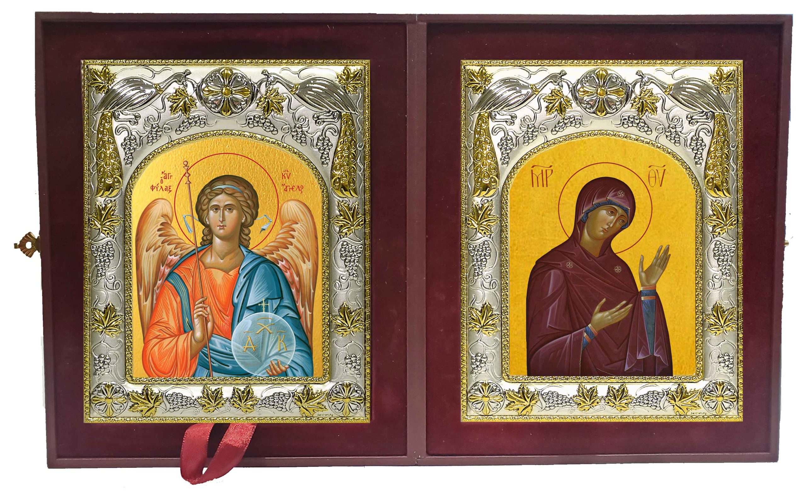 Складень Ангел Хранитель и Деисусная икона Божией Матери