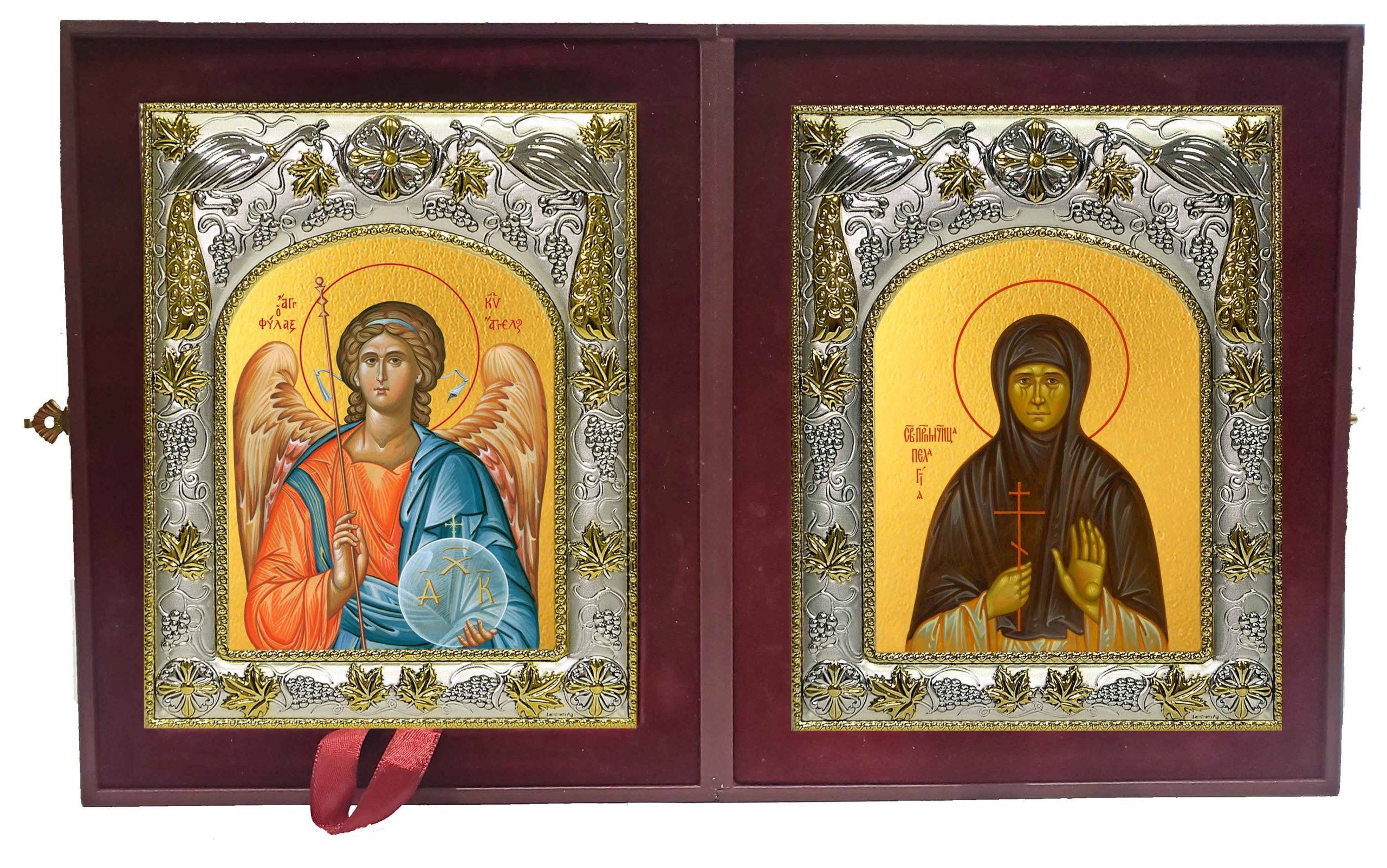 Складень Ангел Хранитель и Преподобномученица Пелагия (Тестова)