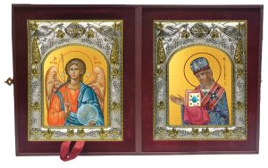 Складень Ангел Хранитель и Иоасаф епископ Белгородский, святитель