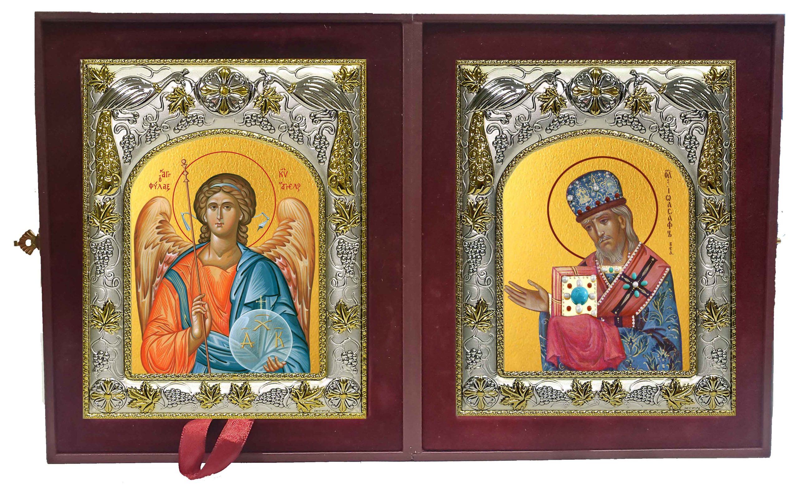 Складень Ангел Хранитель и Иоасаф епископ Белгородский, святитель