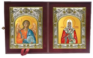 Складень Ангел Хранитель и Иона Новгородский, святитель