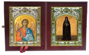 Складень Ангел Хранитель и Антоний Великий преподобный