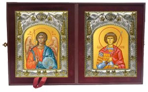 Складень Ангел Хранитель и Георгий Победоносец великомученик
