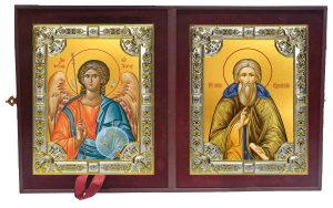 Складень Ангел Хранитель и Сергий (Сергей) Радонежский преподобный