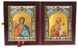 Складень Ангел Хранитель и Иверская икона Божией Матери