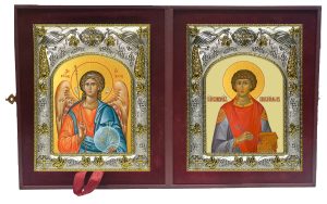 Складень Ангел Хранитель и Пантелеймон великомученик и целитель