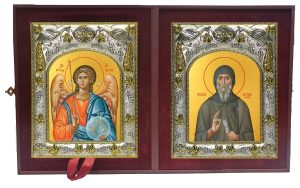 Складень Ангел Хранитель и Антоний Великий, преподобный