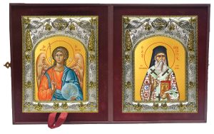 Складень Ангел Хранитель и Нектарий Эгинский святитель