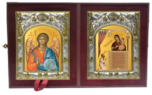 Складень Ангел Хранитель и Нечаянная Радость, икона Божией Матери