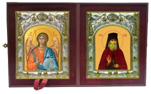 Складень Ангел Хранитель и Лука святитель, архиепископ Крымский