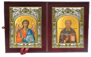 Складень Ангел Хранитель и Владимир Лежневский (Введенский), священномученик