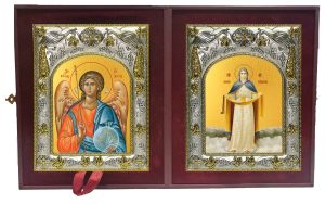 Складень Ангел Хранитель и Покров, икона Божией Матери