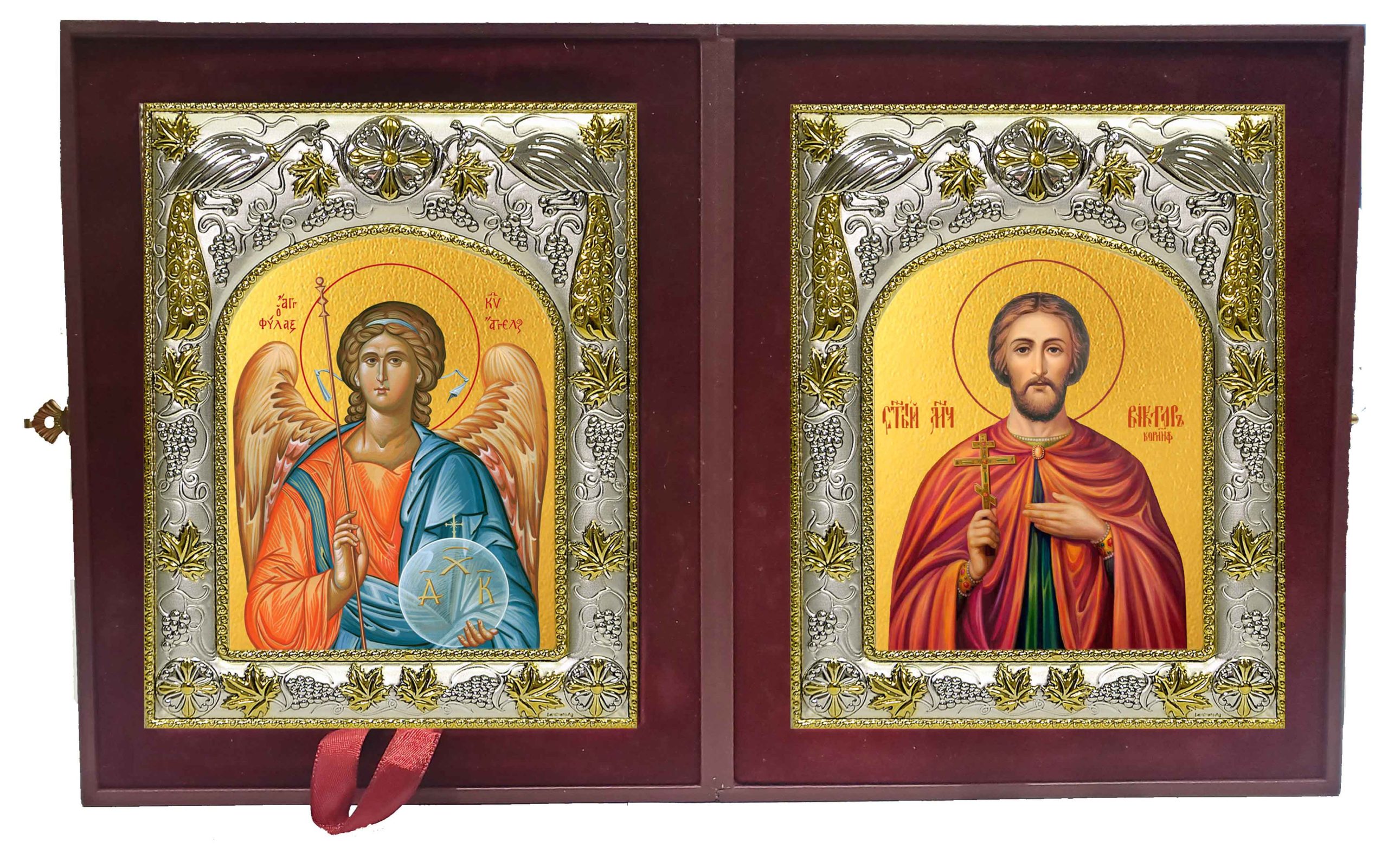 Складень Ангел Хранитель и Виктор Коринфский мученик