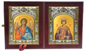 Складень Ангел Хранитель и Великомученица Екатерина Александрийская