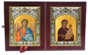 Складень Ангел Хранитель и Тихвинская икона Божией Матери