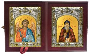 Складень Ангел Хранитель и Варсонофий Великий