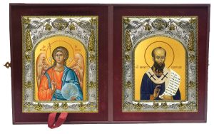 Складень Ангел Хранитель и Нифонт епископ Кипрский, святитель