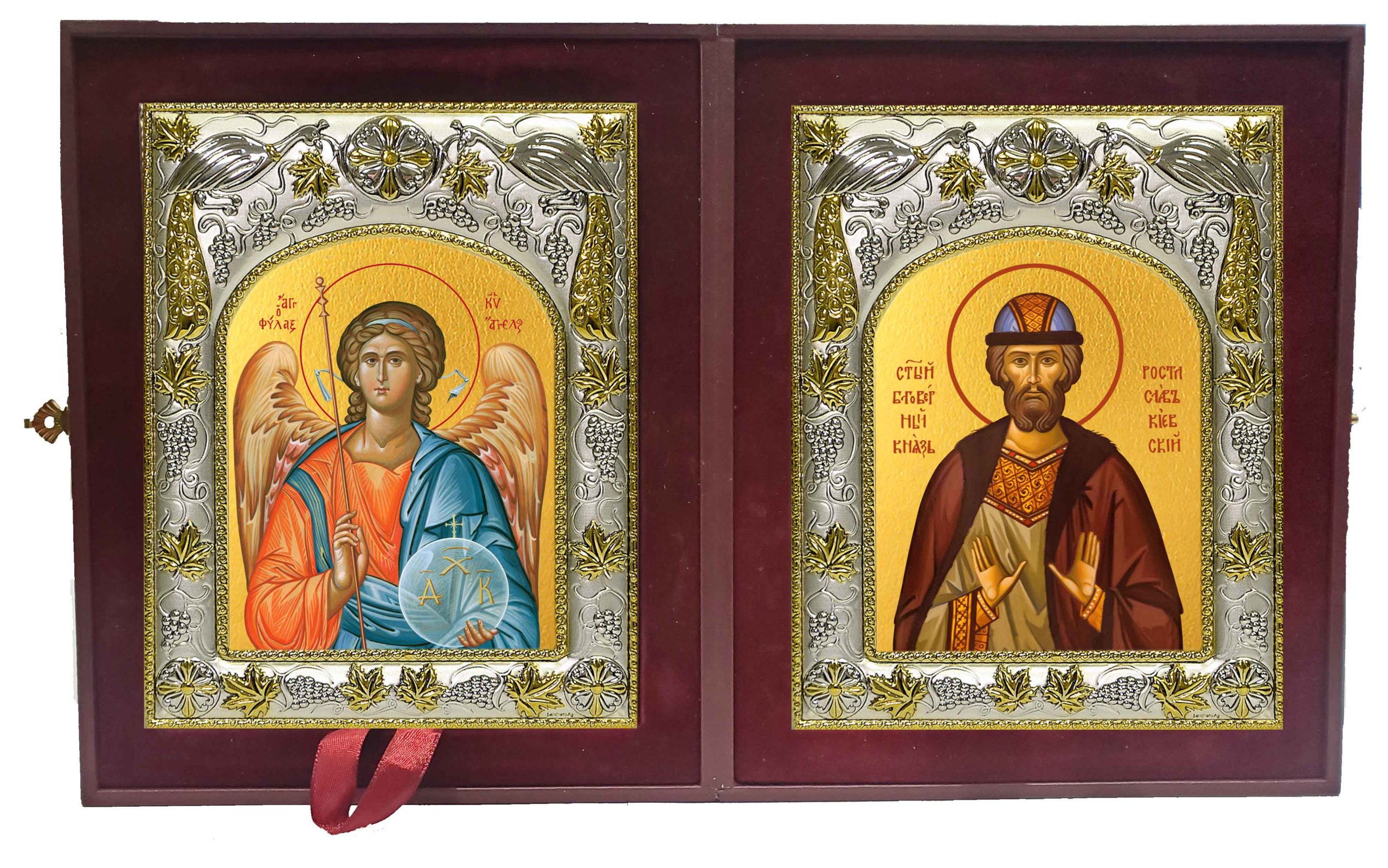 Складень Ангел Хранитель и Ростислав Мстиславич Киевский, Смоленский, благоверный князь