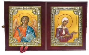 Складень Ангел Хранитель и Ксения Петербургская (Петербуржская) блаженная