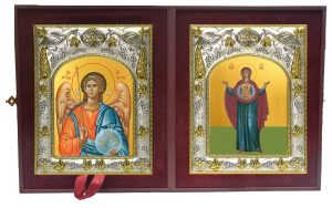Складень Ангел Хранитель и Знамение, икона Божией Матери
