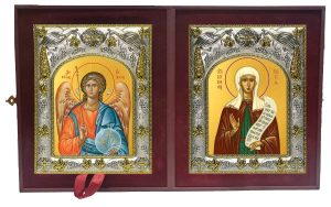 Складень Ангел Хранитель и Таисия Египетская преподобная