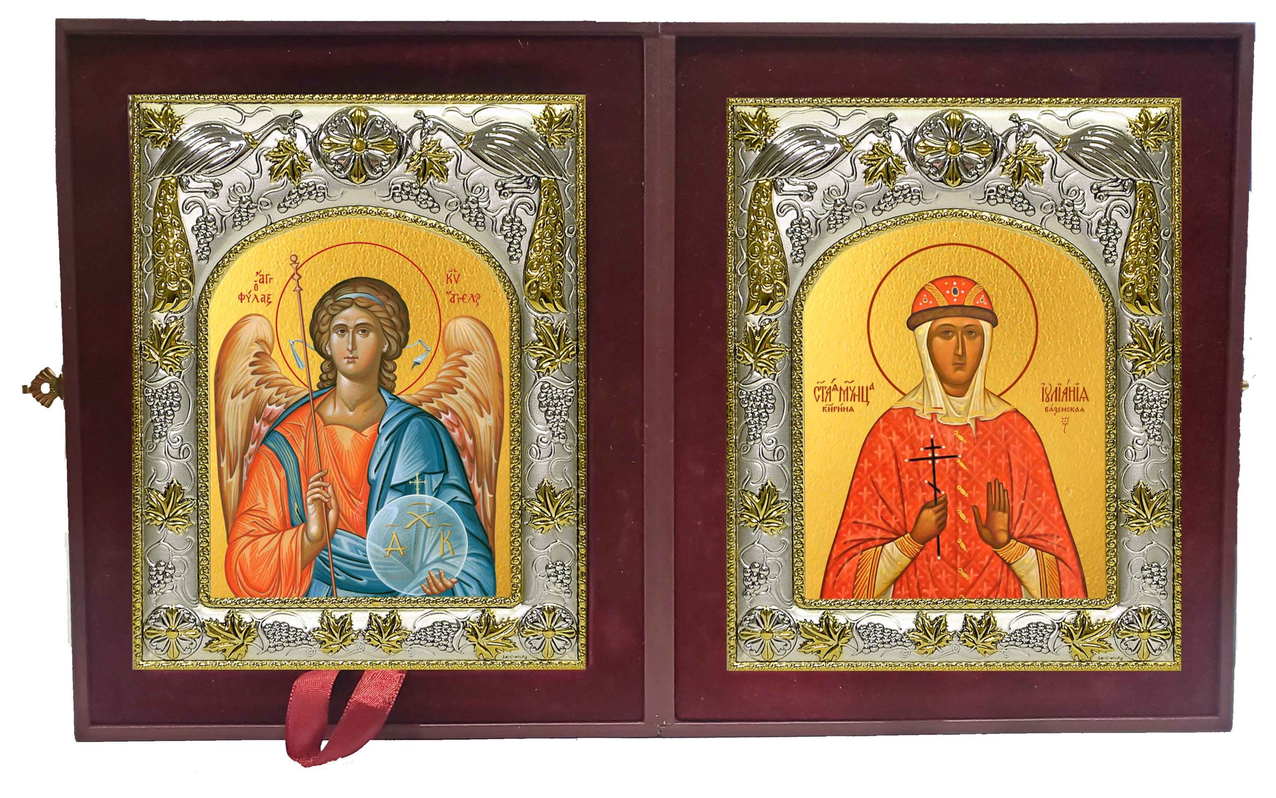 Складень Ангел Хранитель и Иулиания Вяземская, Новоторжская, благоверная княгиня
