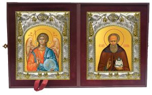 Складень Ангел Хранитель и Лукиан Александровский, преподобный