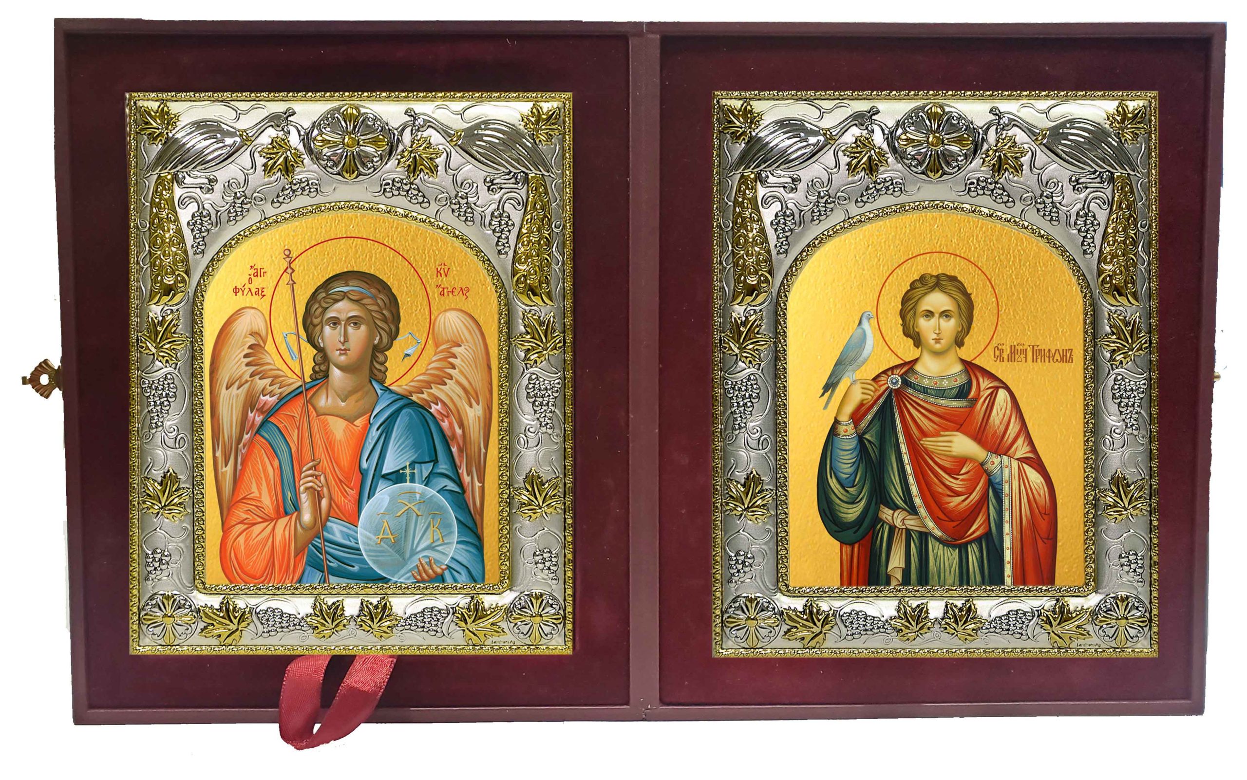 Складень Ангел Хранитель и Трифон мученик