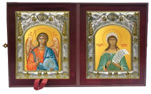 Складень Ангел Хранитель и Серафима дева мученица