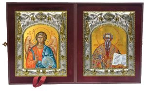 Складень Ангел Хранитель и Лев Катанский, святитель