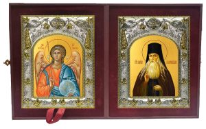 Складень Ангел Хранитель и Паисий Величковский преподобный