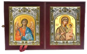 Складень Ангел Хранитель и Иверская икона Божией Матери