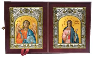 Складень Ангел Хранитель и Мария (Романова) страстотерпица, царевна
