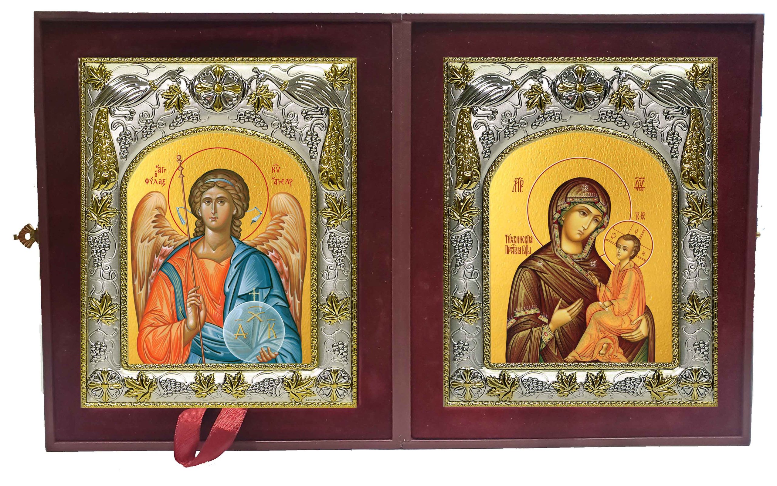 Складень Ангел Хранитель и Тихвинская икона Божией Матери