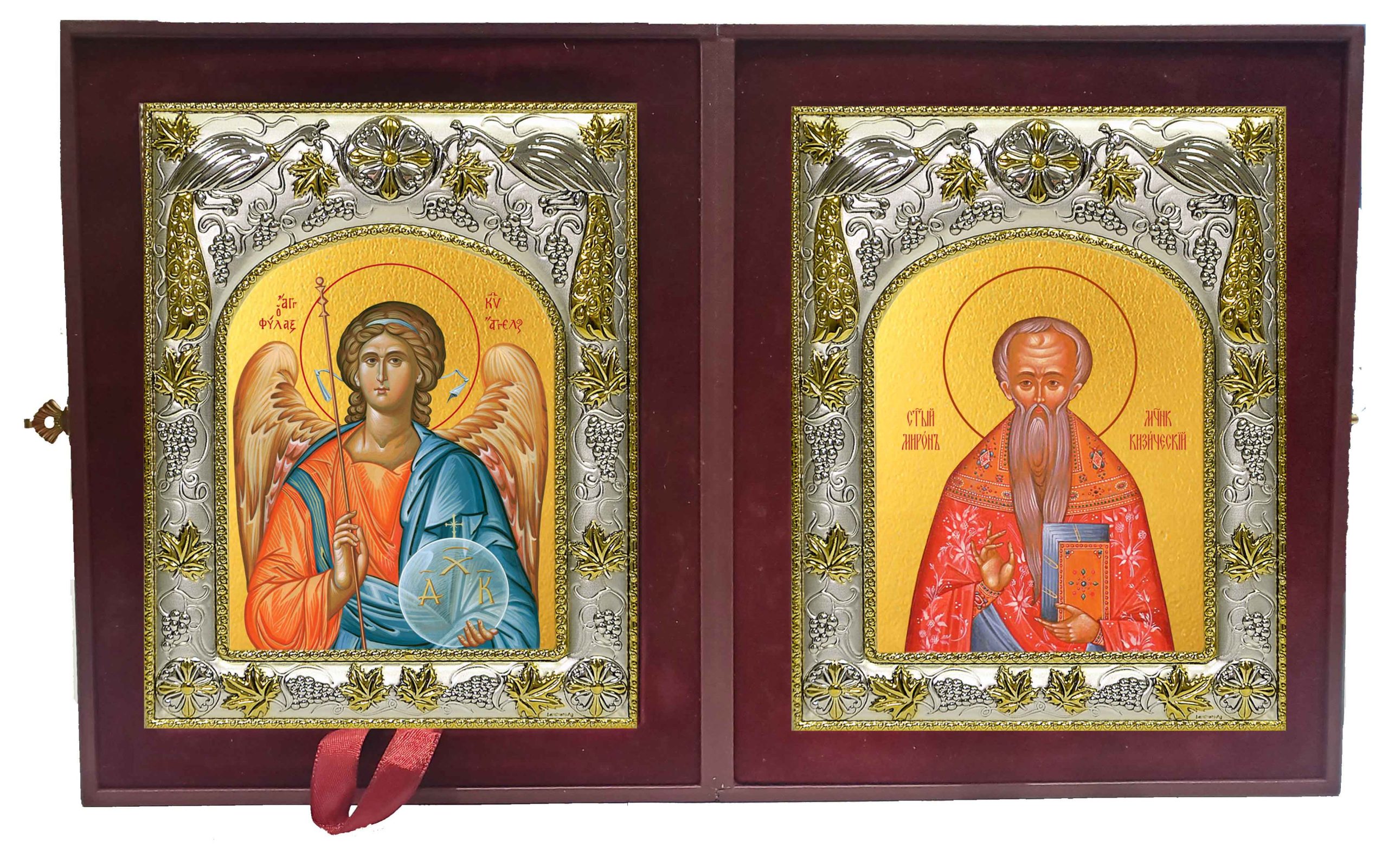 Складень Ангел Хранитель и Мирон Кизический, пресвитер, священномученик