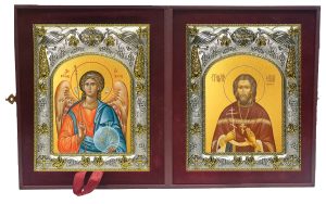 Складень Ангел Хранитель и Сергий (Сергей) Кедров священномученик, пресвитер
