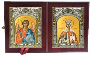 Складень Ангел Хранитель и Людмила мученица, княгиня Чешская