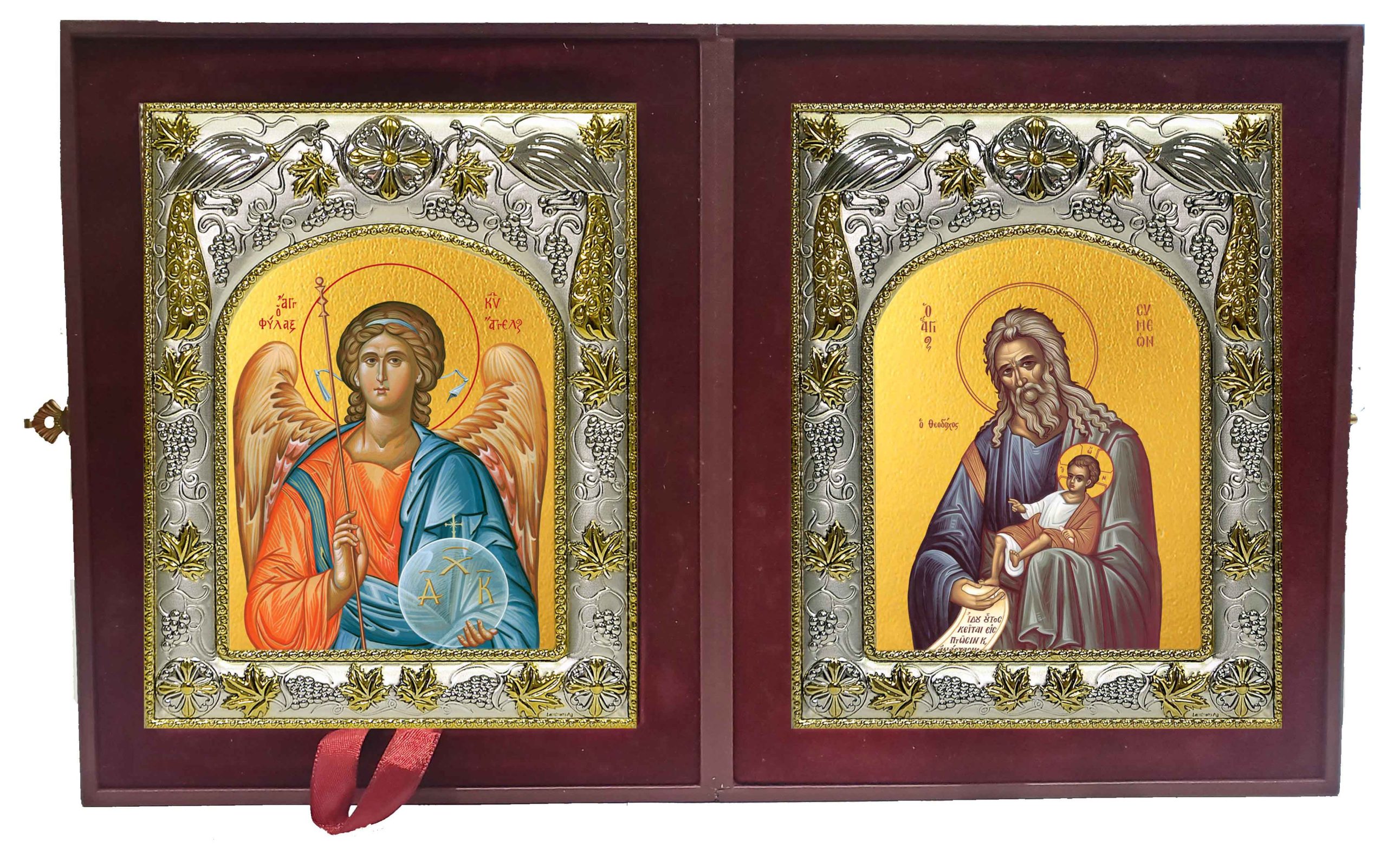 Складень Ангел Хранитель и Симеон (Семён) Богоприимец