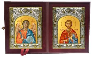 Складень Ангел Хранитель и Евгений Севастийский мученик
