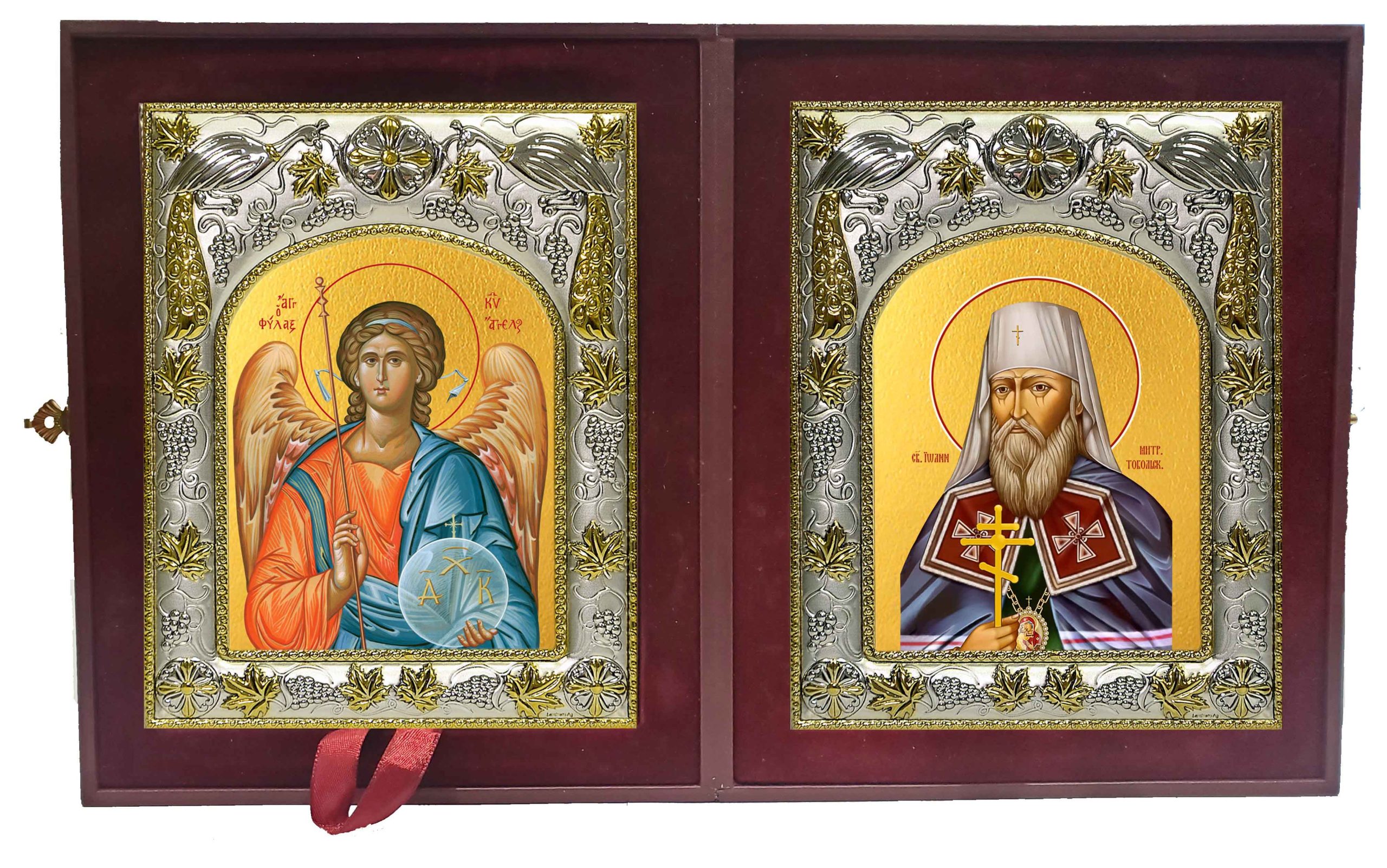 Складень Ангел Хранитель и Иоанн (Иван) (Максимович), митрополит Тобольский и всея Сибири, святитель