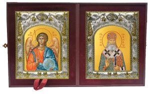 Складень Ангел Хранитель и Серафим (Соболев) архиепископ Богучарский, святитель